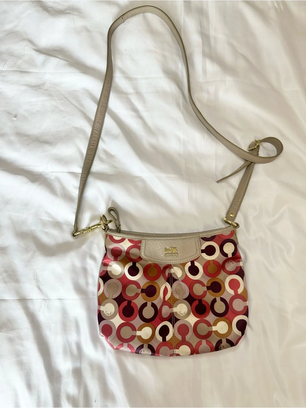 Coach Op Art Signature C Crossbody Bag Y2K Pink Purple